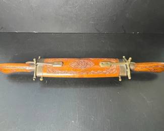 Vintage Carving Knife and Fork Set with Ornate Wooden Case