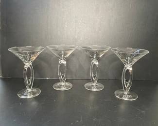 Vintage Twisted Stem Martini Glasses