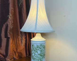 Vintage Ceramic Table Lamp with Fruit Motif
