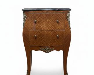Louis XV Style Marquetry Bedside Chest (2)
