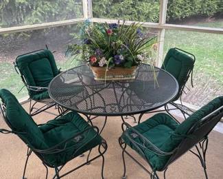 Vintage Woodard Wrought Iron Patio Dining Set