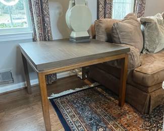 Modern Oak and Metal Side Table