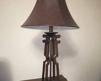 Arts and Crafts Style Wooden Table Lamp