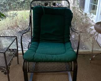 Woodard Wrought Iron Glider Rocker with Cushions