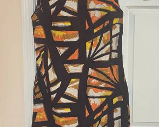 Vintage Geometric Print Dress