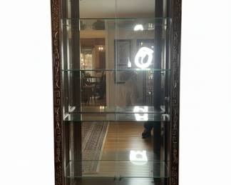 Vintage Carved Wood Curio Cabinet