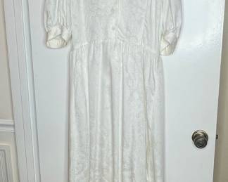 Vintage White Jacquard Lace Collar Dress