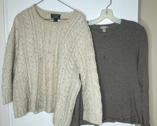 Lauren Ralph Lauren Cable Knit Sweater & Cashmere Crewneck Sweater
