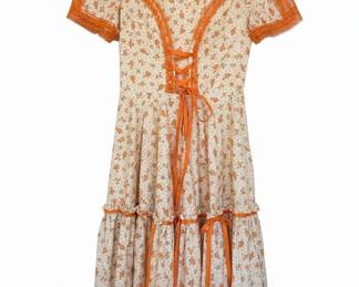 Vintage "An Original By La Verna Conard" Floral Prairie Dress