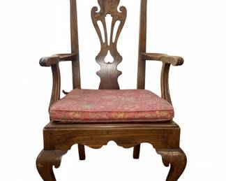 Henredon Round Dining Table with 4 Chairs and Parquet Top