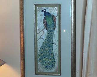 Vintage Style Peacock Framed Print