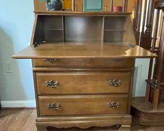 Vintage Maple Secretary Desk