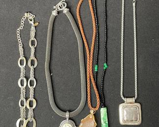 Assorted Necklaces: Mesh, Beaded, and Pendant Styles