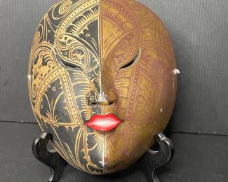 Balinese Batik Wood Mask