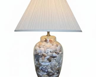 Seashell Filled Ginger Jar Table Lamp