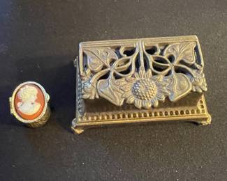Vintage Brass and Cameo Trinket Boxes