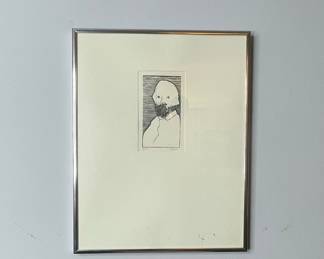 Portrait of a Bearded Man, Etching Signed Baskin