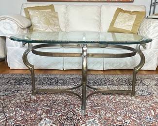 Vintage Brass Horse Head Coffee Table