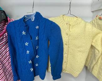 Hand-Knit Children's Cardigans with Floral Embroidery