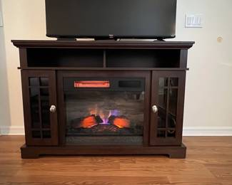TwinStar Home Espresso Fireplace TV Stand with Electric Insert