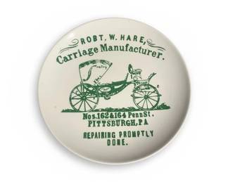 Creative CoOp Robt. W. Hare, Carriage Manufacturer Stoneware Plate
