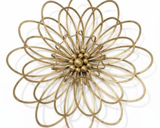 Gold Metal Wire Flower Wall Decor