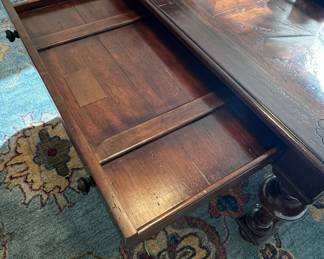 Theodore Alexander Castle Bromwich Antiqued Wood Coffee Table fourth image