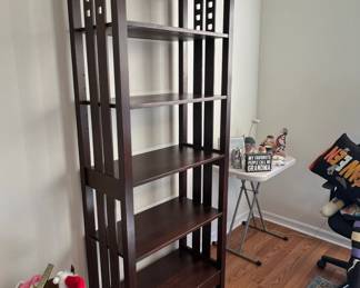 Mission Style Dark Wood Bookcases Set of 