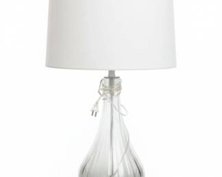 Glass Table Lamp with Ombre Finish and Ribbed Texture