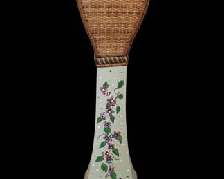 HandPainted Wicker and Wood Pedestal Stand