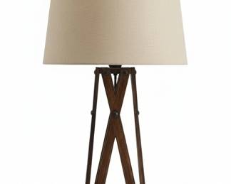 Rustic XBase Table Lamp with Linen Shade