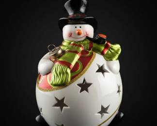 LightUp Snowman Figurine with Scarf and Top Hat