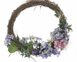 Oversized Oval Hydrangea Wreath with Greenery