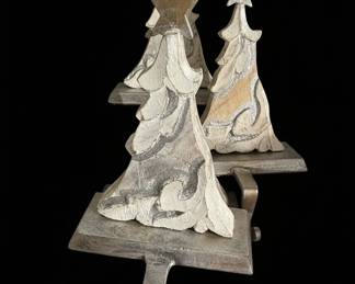 Set of Rustic Christmas Tree Stocking Holders