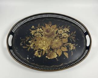 Hand painted floral tray