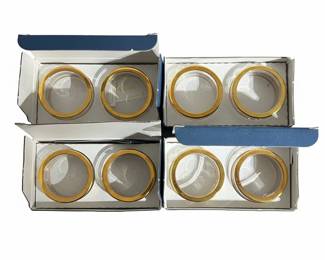 Marquis by Waterford Crystal Aura Gold Banded Napkin Rings Set of boxes