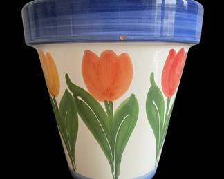 Ceramic Planter Pot with Tulips
