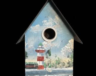 Bernados Original Art  Craft Lighthouse Birdhouse