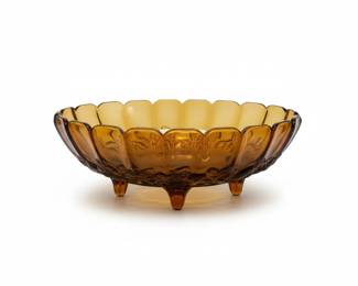 Indiana Glass Amber Harvest Grape Footed Bowl