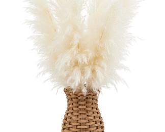Wicker Vase with Pampas Grass