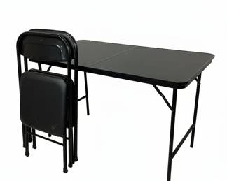 Black Folding Table and Chairs Set