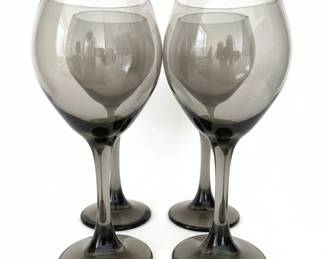 Smoky Grey Wine Glasses  Set of