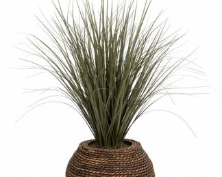 Artificial Grass Plant in Woven Basket Pot