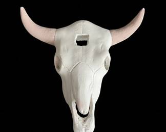 Small Ceramic Bull Skull Decor