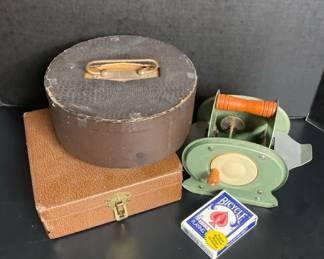 Vintage Nestor Johnson Card Shuffler & 2 Poker Chip Sets