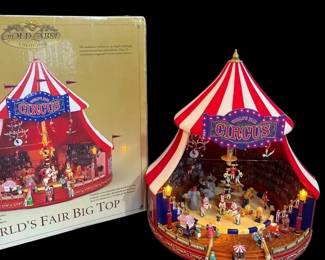 Gold Label Worlds Fair Big Top * Animated Musical Circus Tent * Mr. Christmas * Works!