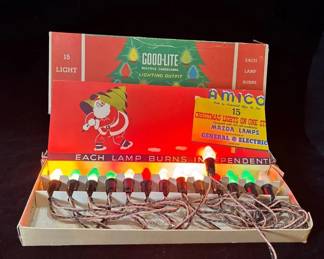 2 Boxes of Vintage Christmas Lights * Good-Lite * Amico