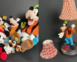 Disney Goofy Plush Animals With Original Tags * Goofy Lamp (sound not working)