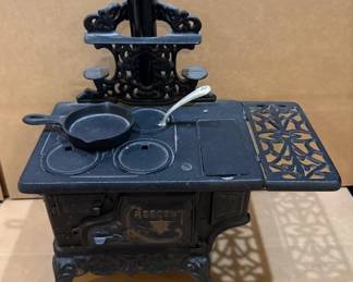 Fantastic Vintage CRESCENT Miniature 11” Tall Cast Iron Stove