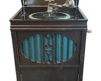 Brunswick Antique Floor Phonograph & Tons of Records * Working! * Model 210